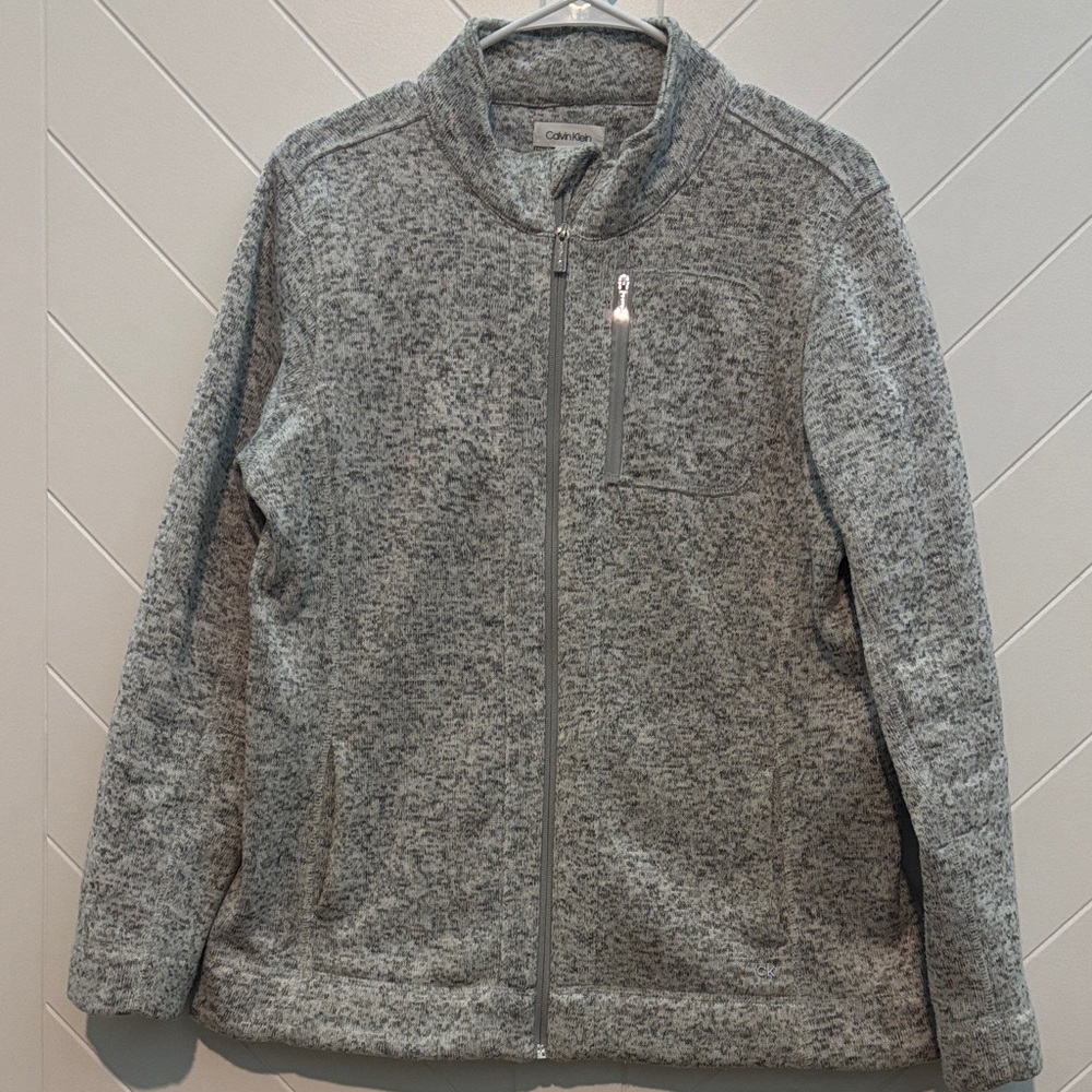 Calvin Klein Heather Gray Fleece Jacket
